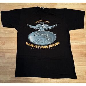 Harley Davidson Caribbean Metal Big Twin Aruba Black T-Shirt Size Large